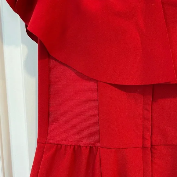 H&M Red Off the Shoulder Jumpsuit, Size 10 - Picture 7 of 8